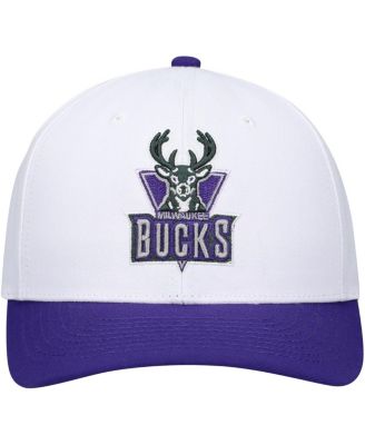 Men's White, Purple Milwaukee Bucks Hardwood Classics Core 2-Tone 2.0 Pro Snapback Hat