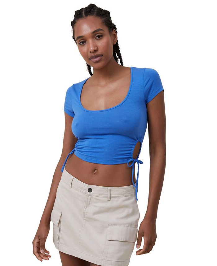 COTTON ON Women's Christie Rouched Short Sleeve Top Macy's