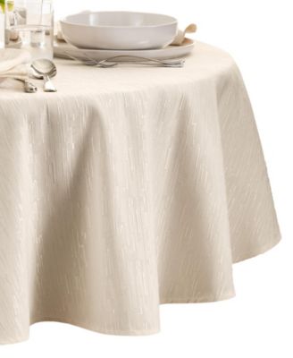 Continental Solid Texture Water and Stain Resistant Round Tablecloth, 90" 
