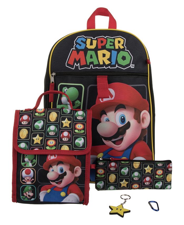 Super Mario Bros Little Boys 16 Pre School Backpack Book Bag Lunch box SET  Kids
