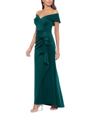 Scuba Off-The-Shoulder Gown