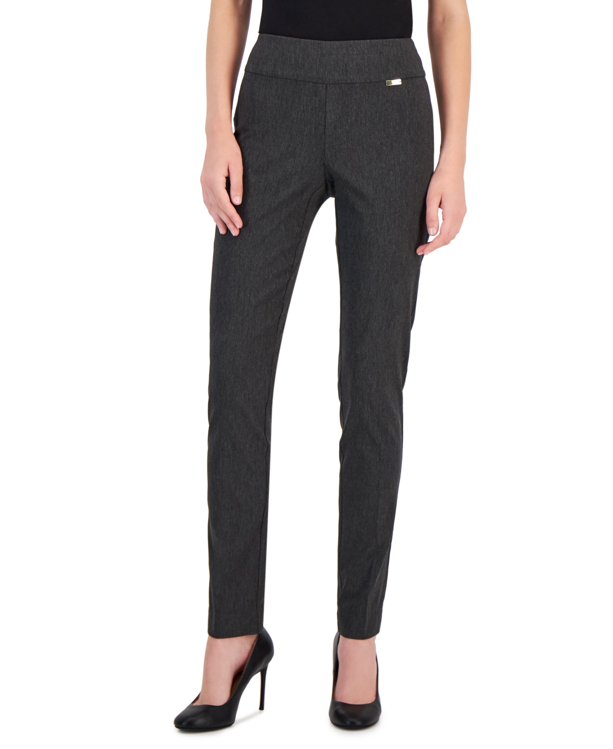 Shop Inc International Concepts Women's Tummy-control Mid-rise Skinny Pants, Regular, Long & Short Lengths, Created For Macy's In Dark Heather Grey