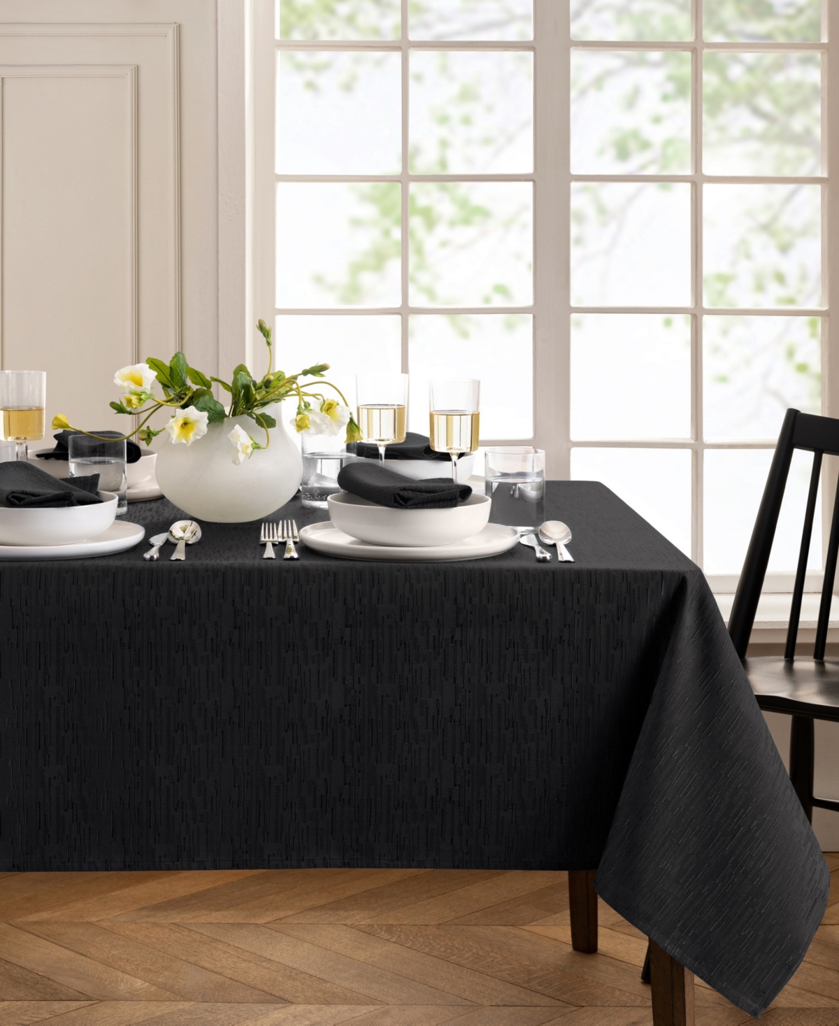 Continental Solid Texture Water and Stain Resistant Tablecloth, 60" x 102"