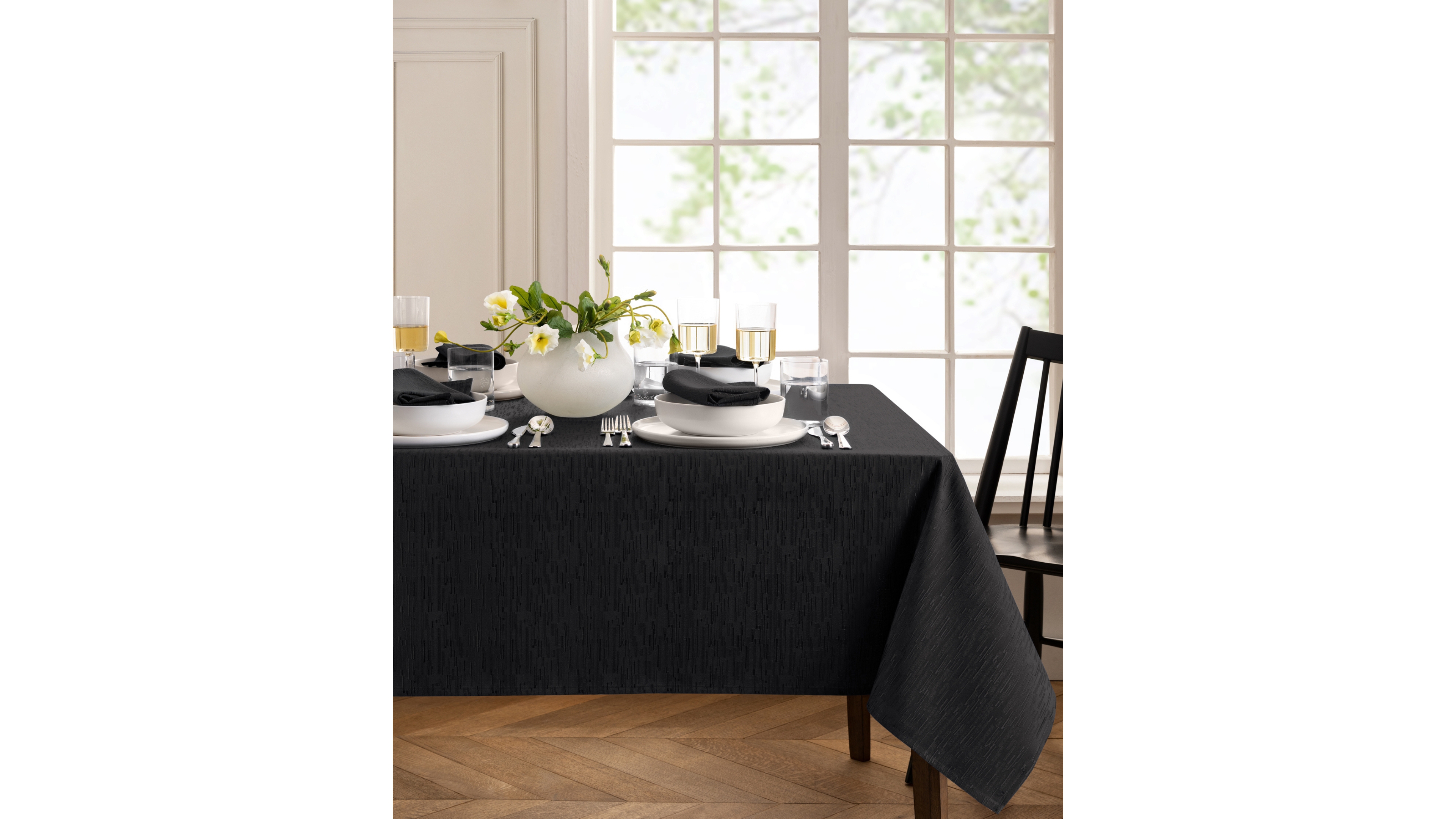 Continental Solid Texture Water and Stain Resistant Tablecloth, 60" x 102"