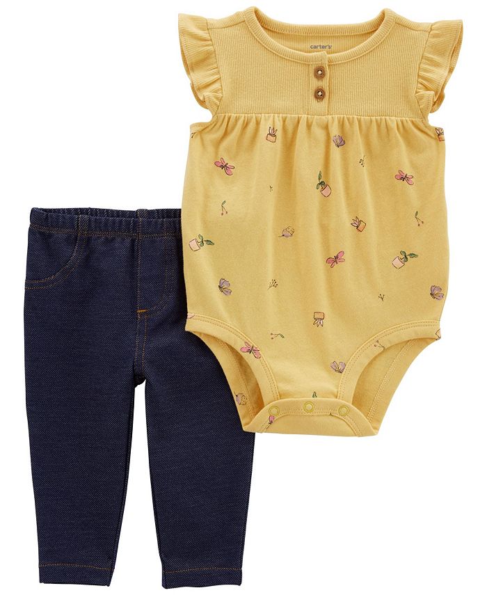 Carter's Baby Girls Floral Bodysuit and Pants, 2 Piece Set Macy's