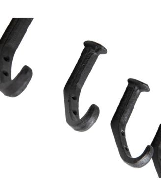 Cast Iron Railway Spike 6-Piece Wall Mount Hook Set