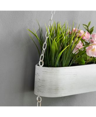 Two-Tier Hanging Metal Trough Wall Planter