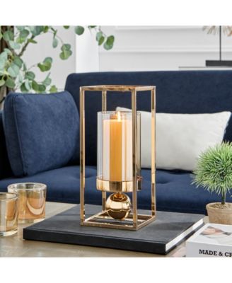 Luna Warm Tinted Glass Large Hurricane Candle Holder