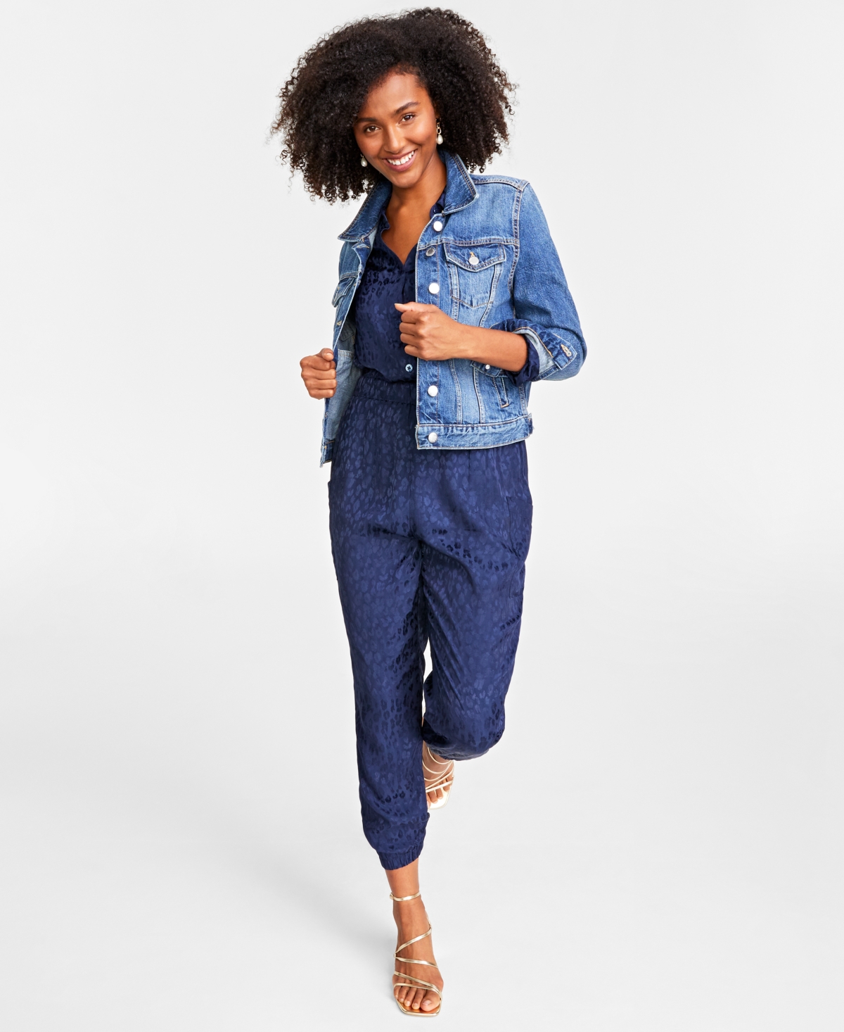 Macy's 2025 jean jumpsuit