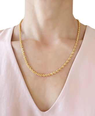 Sparkle Rope Link 22" Chain Necklace  (3-5/8mm) in 14k Gold