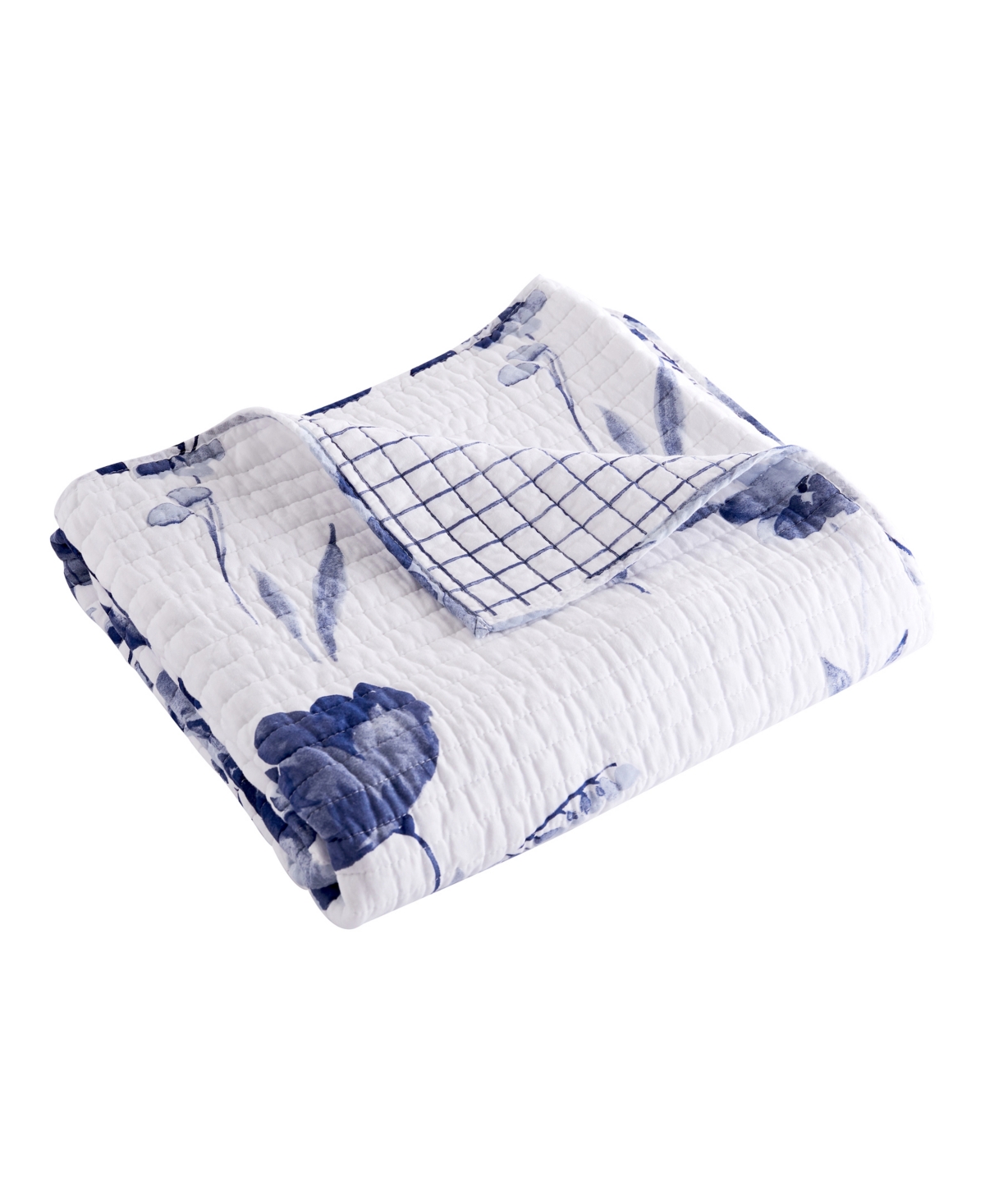 Levtex Riella Reversible Quilted Throw, 50" X 60" In Navy