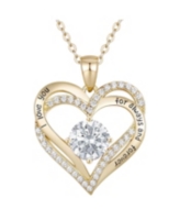 Rachel Glauber 14K Gold Plated Colored Birthstone Pendant Necklace - White