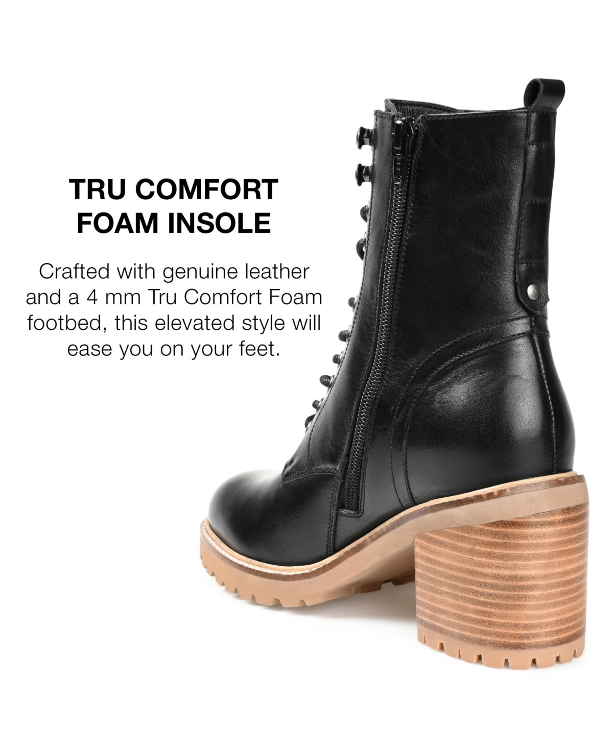 Journee Signature Women's Malle Lace Up Lug Sole Combat Booties