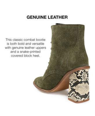 Women's Edda Block Heel Lace Up Booties