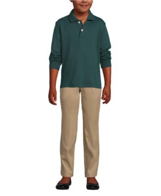 Girls Long Sleeve Interlock Polo Shirt