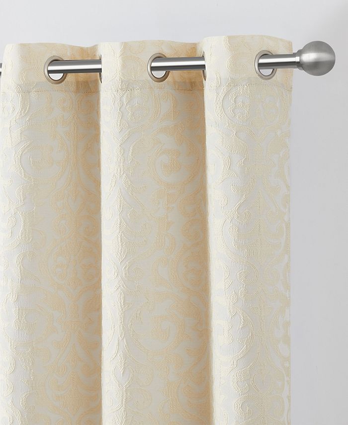 Tahari Home Asteria Damask Jacquard Blackout 2Piece Curtain Panel Set