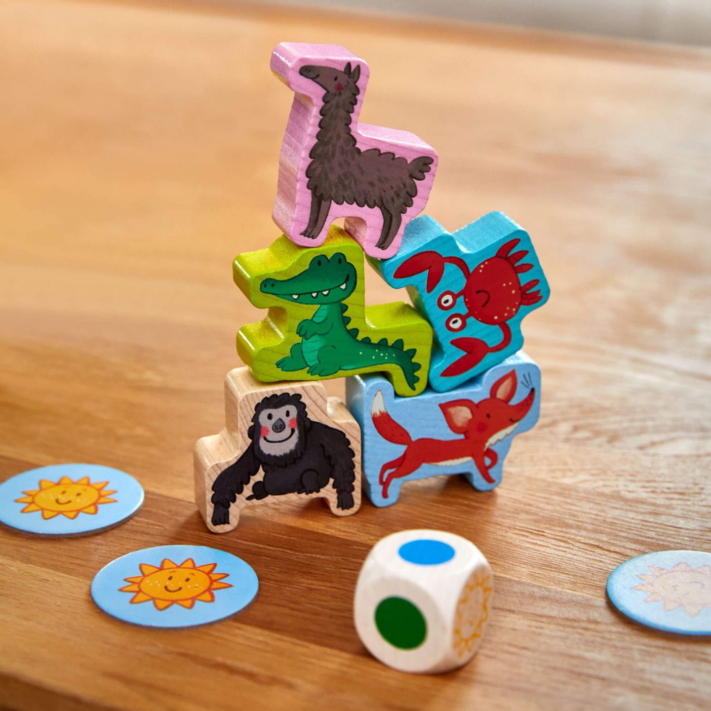 Детская настольная игра Haba Animal Upon Animal Junior 3-in-1 Stacking Board Game, Ages 2+ — фото 2