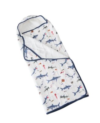 Little Unicorn Baby Boys Animal Print Muslin and Terry Hooded Towel - Shark 50$