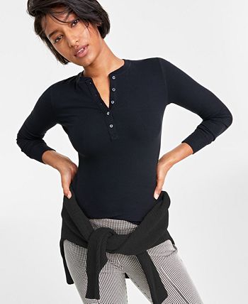 Lucky Brand Women's Long-Sleeve Knit Henley Top - Macy's