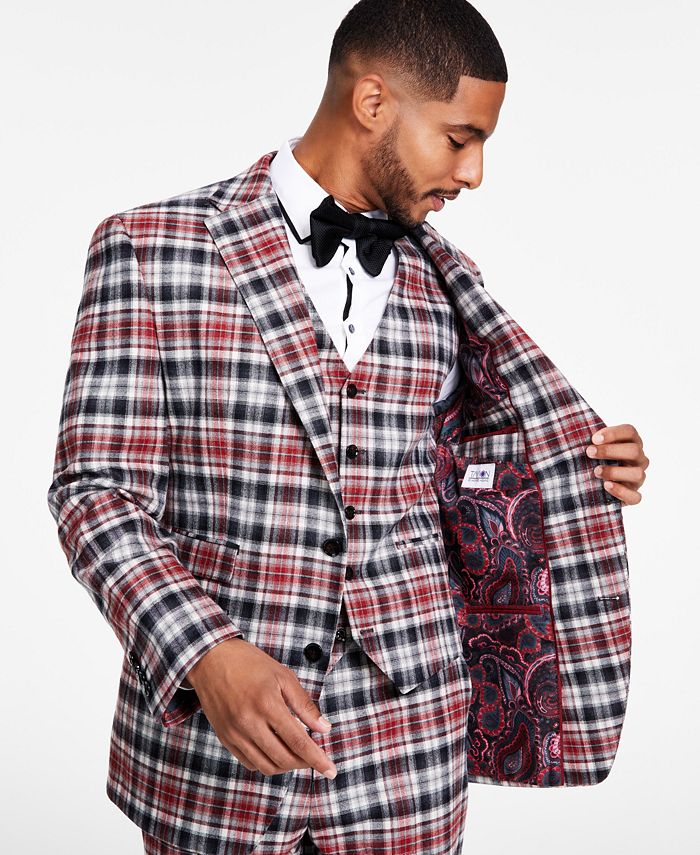 Black and white store plaid suit jacket
