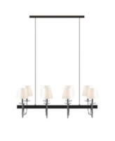Hampton Hill Fairmount Drum Shades 8-Light Traditional Chandelier - Black, Silver