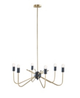 Hampton Hill Alexis 6-Light Two-Tone Chandelier - Antique-like Brass, Black