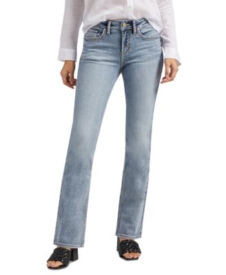 Silver Jeans Co. Women's Suki Ripped Slim Bootcut Jeans Blue Size 29X33