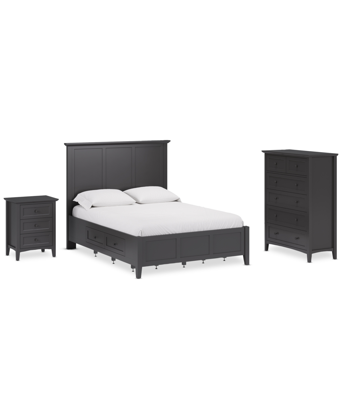 Shop Macy's Hedworth Queen Storage Bed 3pc Set (queen Storage Bed + Chest + Nightstand) In Black