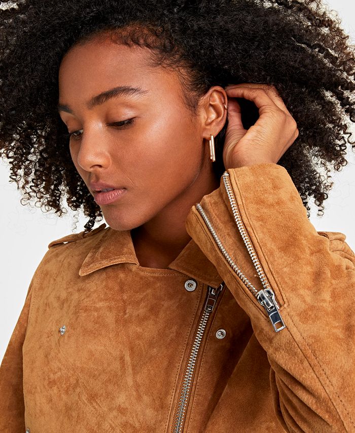 On 34th Women's Suede Moto Jacket, Created for Macy’s - Macy's