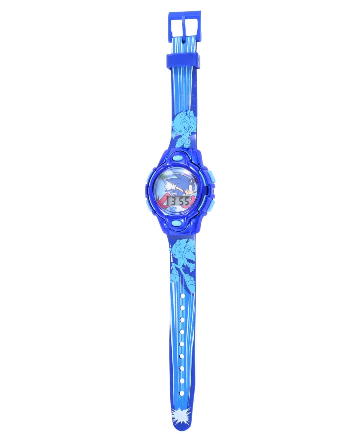 Accutime Kids Unisex Sega Sonic the Hedgehog Blue Silicone Strap Watch 35.5mm Set
