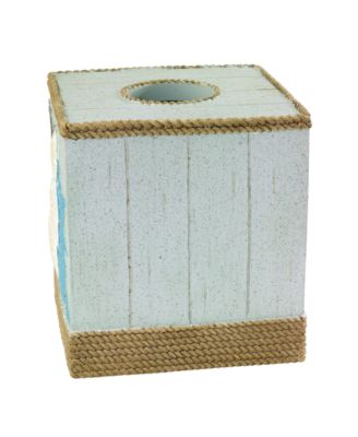 Beachcomber Seashells Resin Tissue Box Cover
