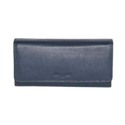 Ladies Leather Clutch Wallet with Checkbook and Gusset