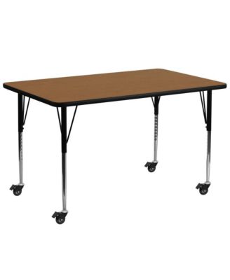Mobile 30X72 Rectangle Laminate Adjustable Activity Table