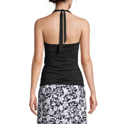 Petite Square Neck Halter Tankini Swimsuit Top