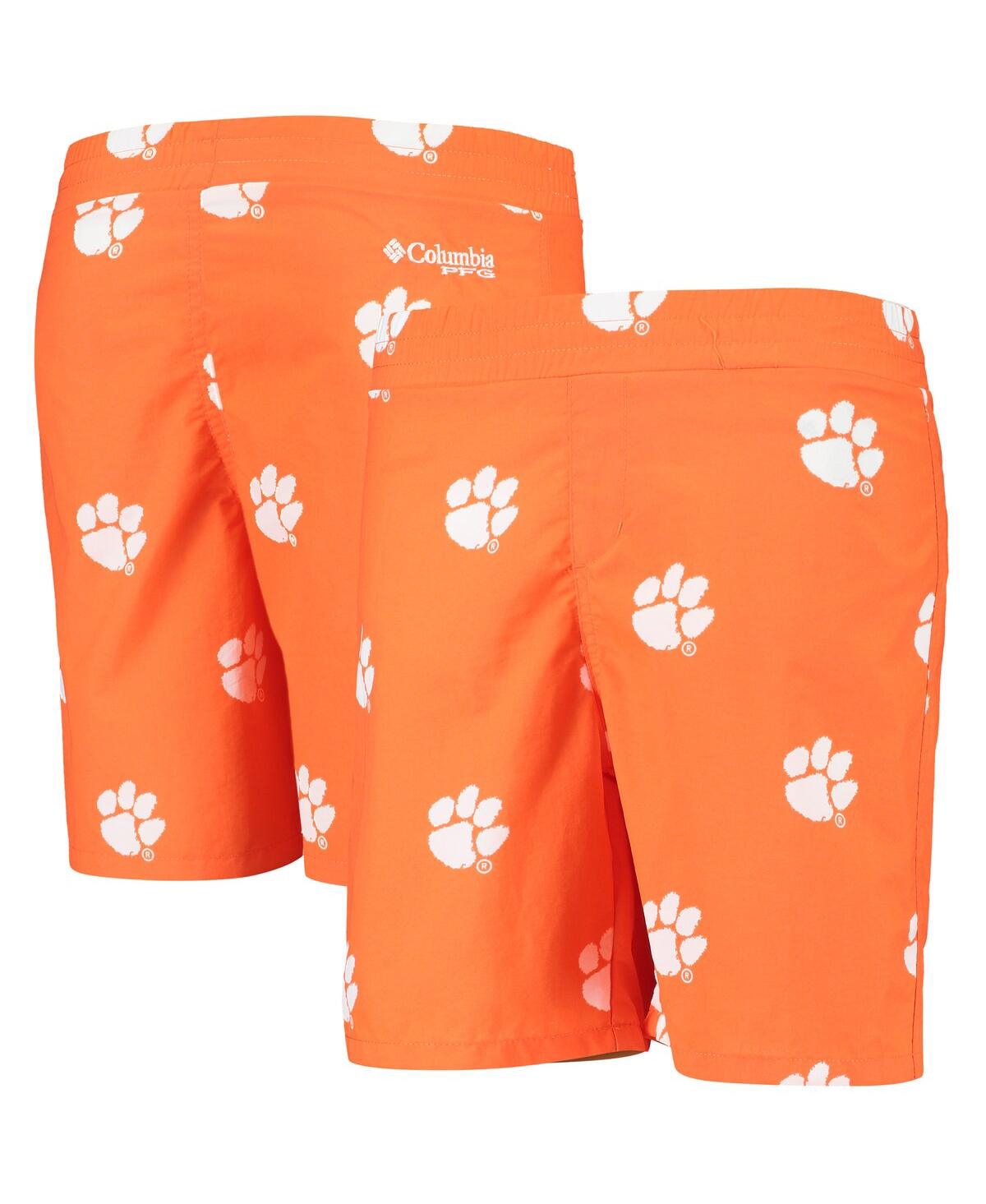 Columbia Kids' Big Boys And Girls  Orange Clemson Tigers Backcast Printed Omni-shade Shorts