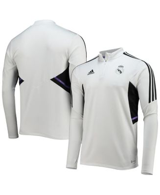 Men's adidas White Real Madrid Team Training AEROREADY Quarter-Zip