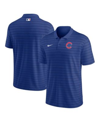 Men s Royal Chicago Cubs Authentic Collection Victory Striped Performance Polo Shirt