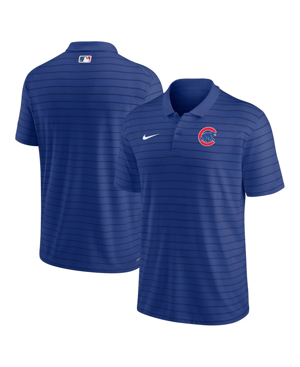 Nike Men's  Royal Chicago Cubs Authentic Collection Victory Striped Performance Polo Shirt