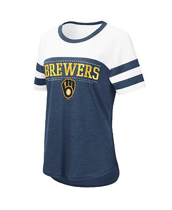 Touch Women's Navy, White Milwaukee Brewers Setter T-shirt - Macy's