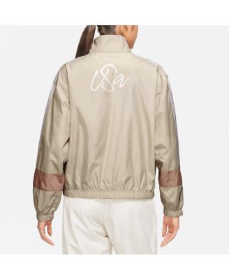 Women's Tan USMNT Essential Full-Zip Jacket