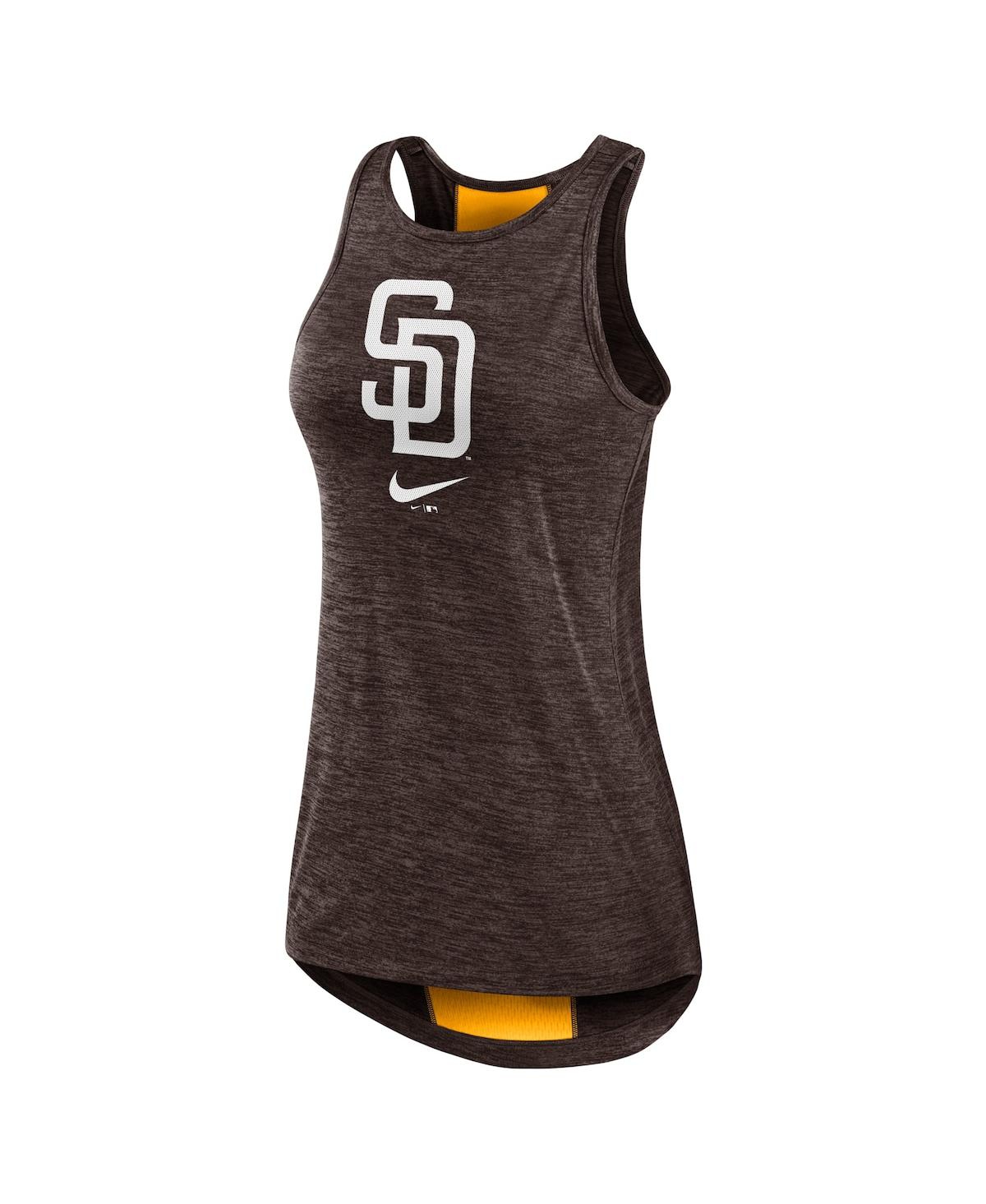 Shop Nike Women's  Brown San Diego Padres Right Mix High Neck Tank Top