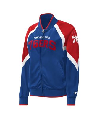 Women's Royal Philadelphia 76ers Slam Dunk Raglan Full-Zip Track Jacket
