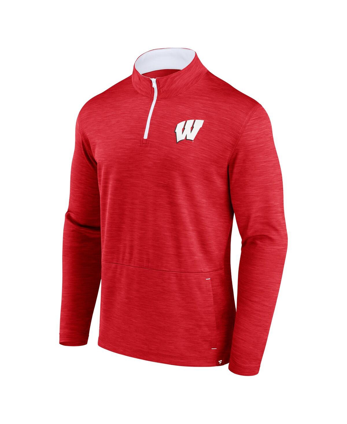 Fanatics Branded Red Wisconsin Badgers Classic Homefield Quarter-zip Top In Red