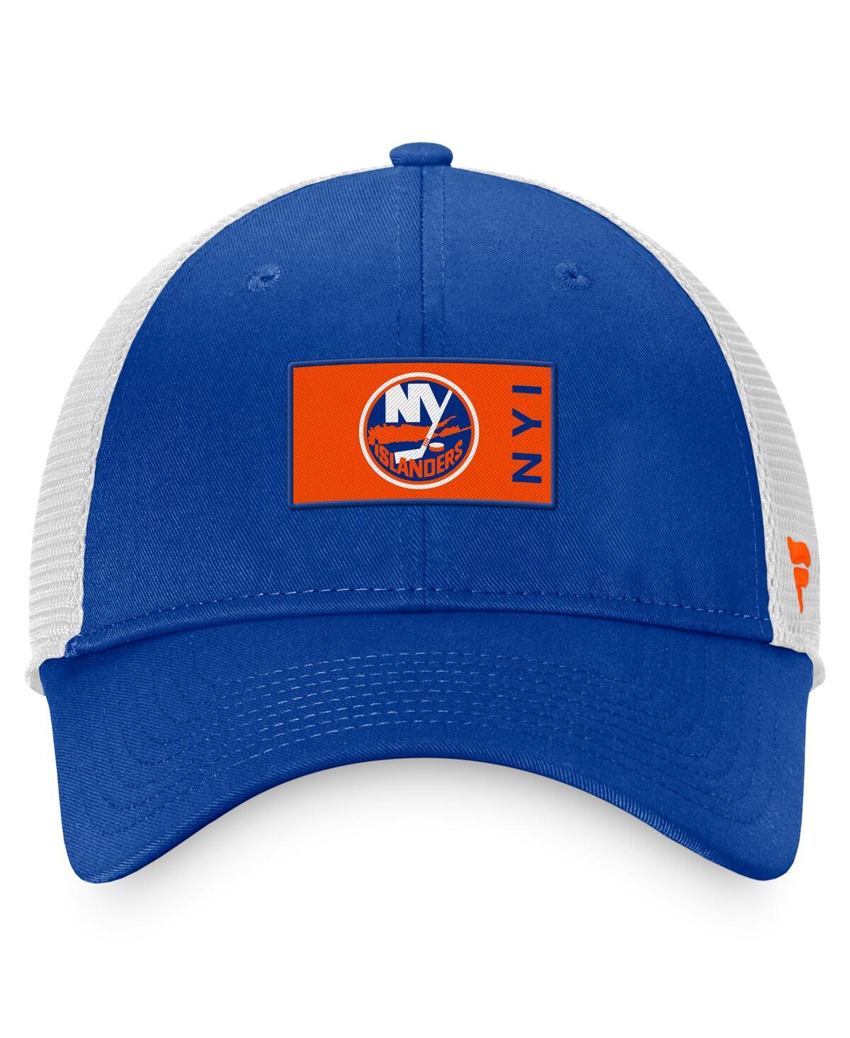 Shop Fanatics Men's  Royal New York Islanders Authentic Pro Rink Trucker Snapback Hat