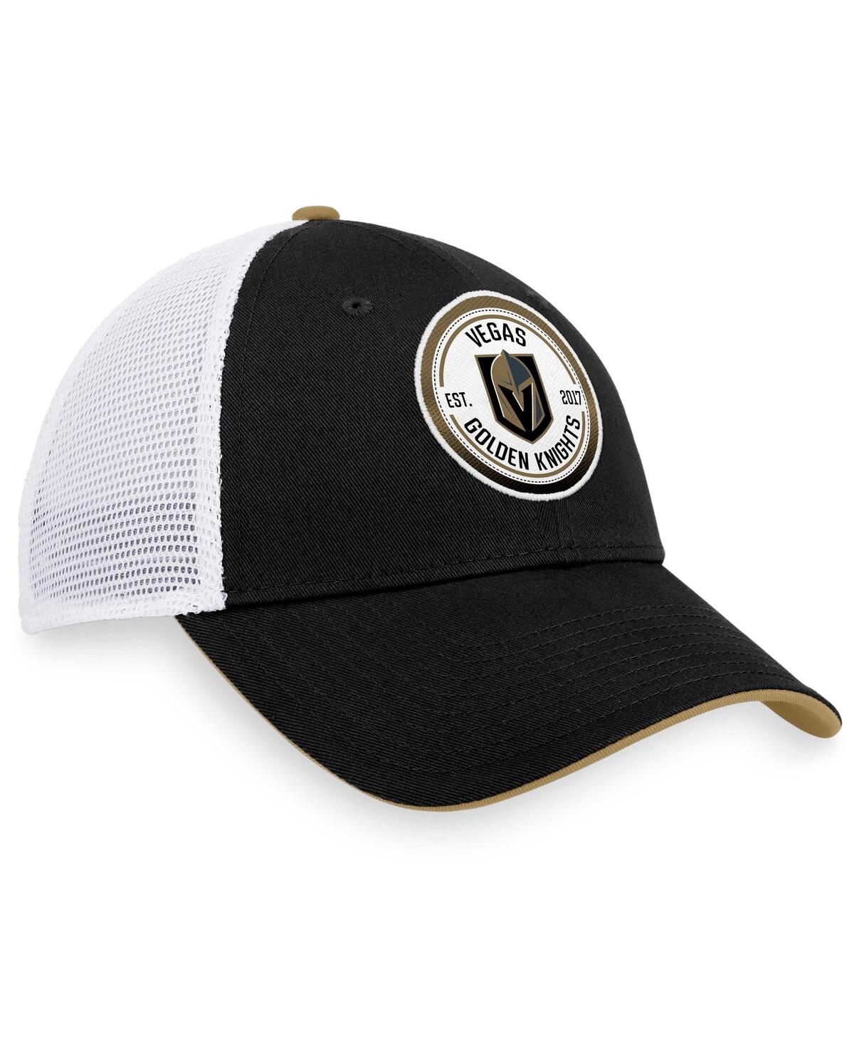 Shop Fanatics Men's  Black, White Vegas Golden Knights Iconic Gradient Trucker Snapback Hat In Black,white