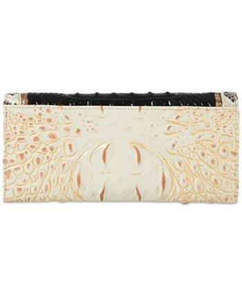 BRAHMIN Rockville Collection Veronica Ivory Iguana Envelope Wallet