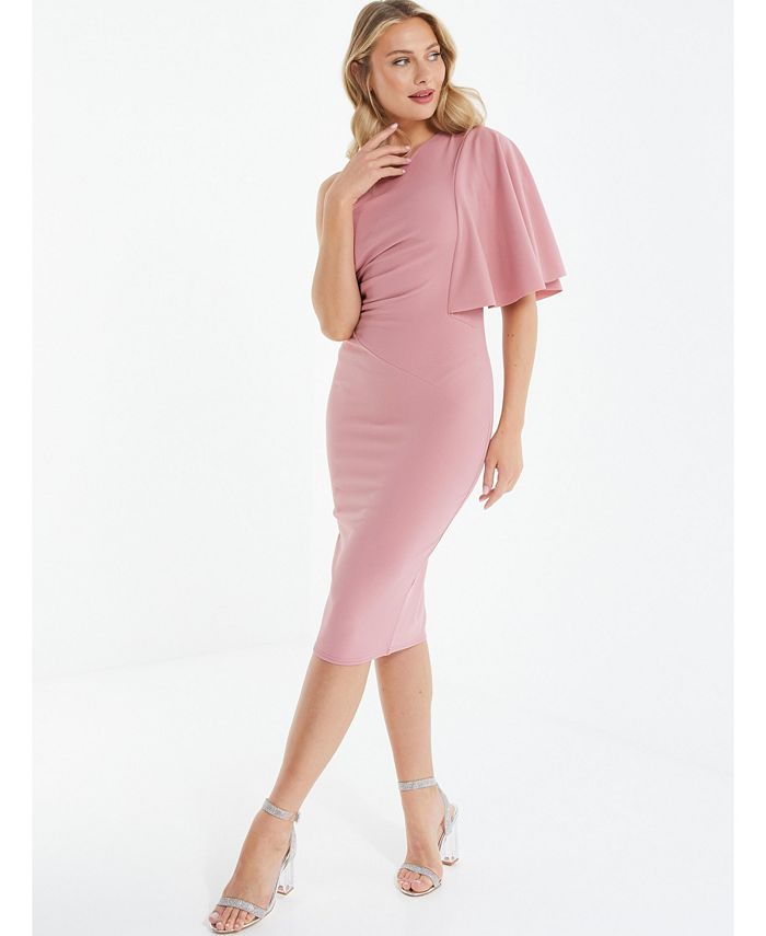 QUIZ Women's Scuba Crepe One Shoulder Midi Dress Macy's
