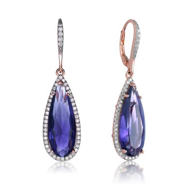 Elegant Cubic Zirconia Pave Halo & Teardrop Earrings