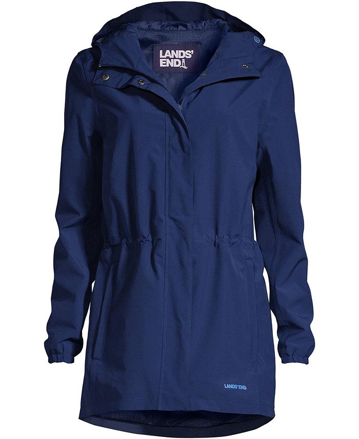 Lands' End Women's Waterproof Hooded Packable Raincoat Macy's