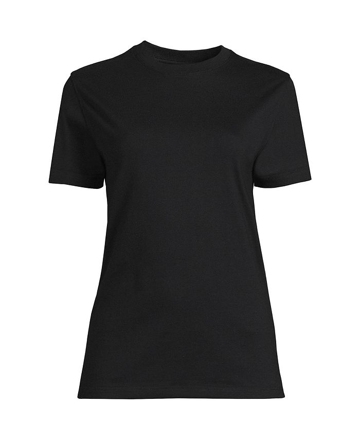 Lands' End Women's Short Sleeve Super Crew Neck T-shirt - Macy's